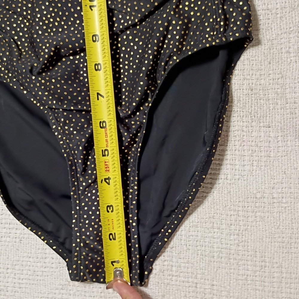 NWT Nip Tuck Swimsuit One Piece Black And Gold Multi Fit Cup Women's Size 4 - Picture 11 of 11